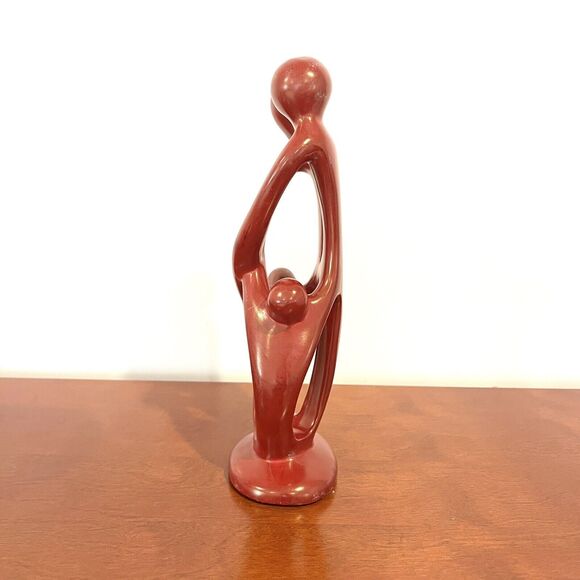 Handcrafted Figurine Art Sculpture Decor Family Of Four 10 in Tall - Picture 4 of 7